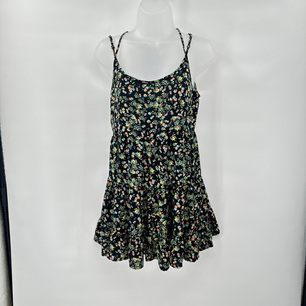 Fairycore Floral Babydoll Mini Dress Medium Open Back Indie Coquette Boho